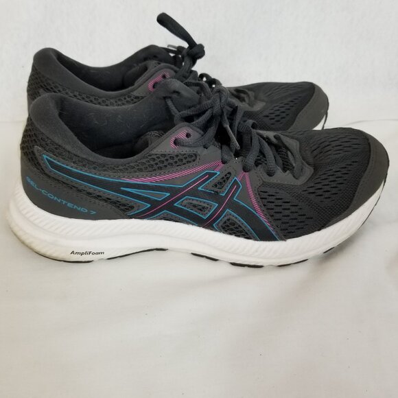ASICS Gel Contend 7 AmpliFoam Lace Up Running Shoe Black Size 8 ~ 4399 - Picture 4 of 10